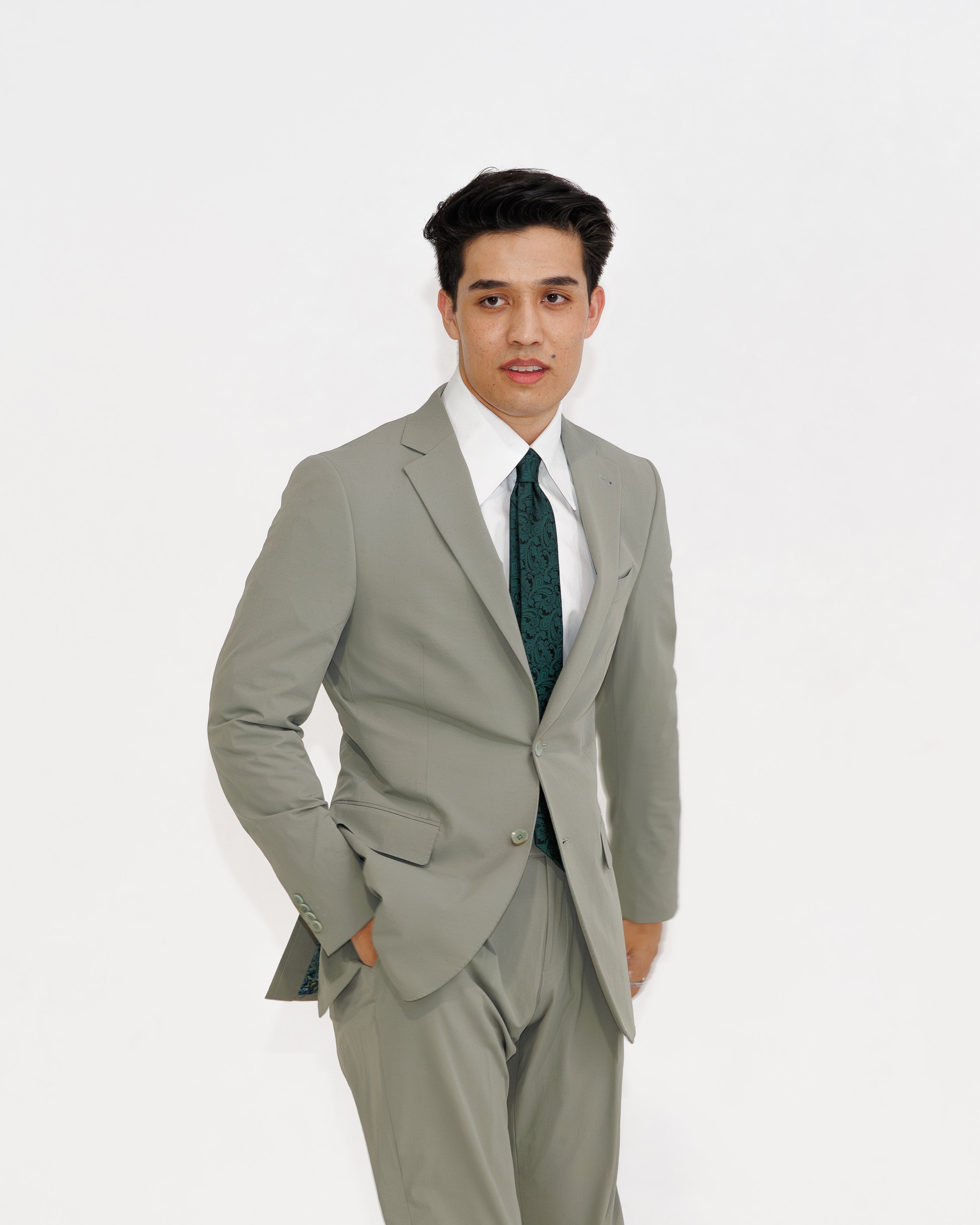 Amalfi green suit by House of Falcone - Luxury Men's Suiting Brisbane